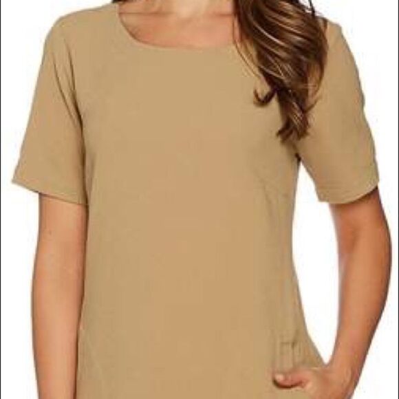 Linea by Louis Dell ‘Olio Tan Gauze PullOver Dress - Picture 7 of 8